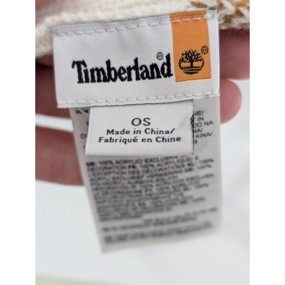Timberland Plaid Cream Tan Winter Soft Cozy Basic Grandpa Warm Basic Scarf - Picture 2 of 5